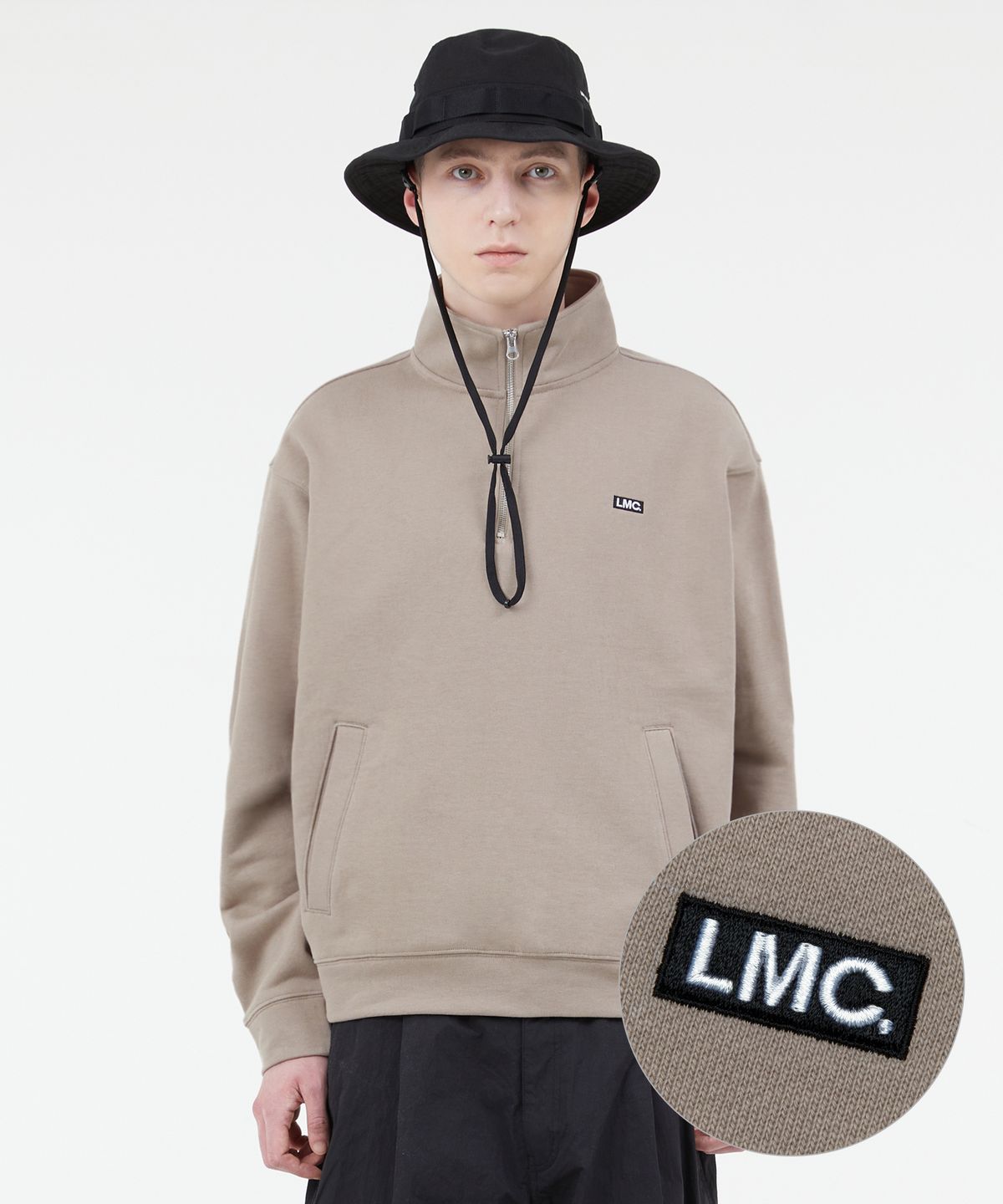 엘엠씨(LMC) BOX QUARTER ZIP SWEATSHIRT sand
