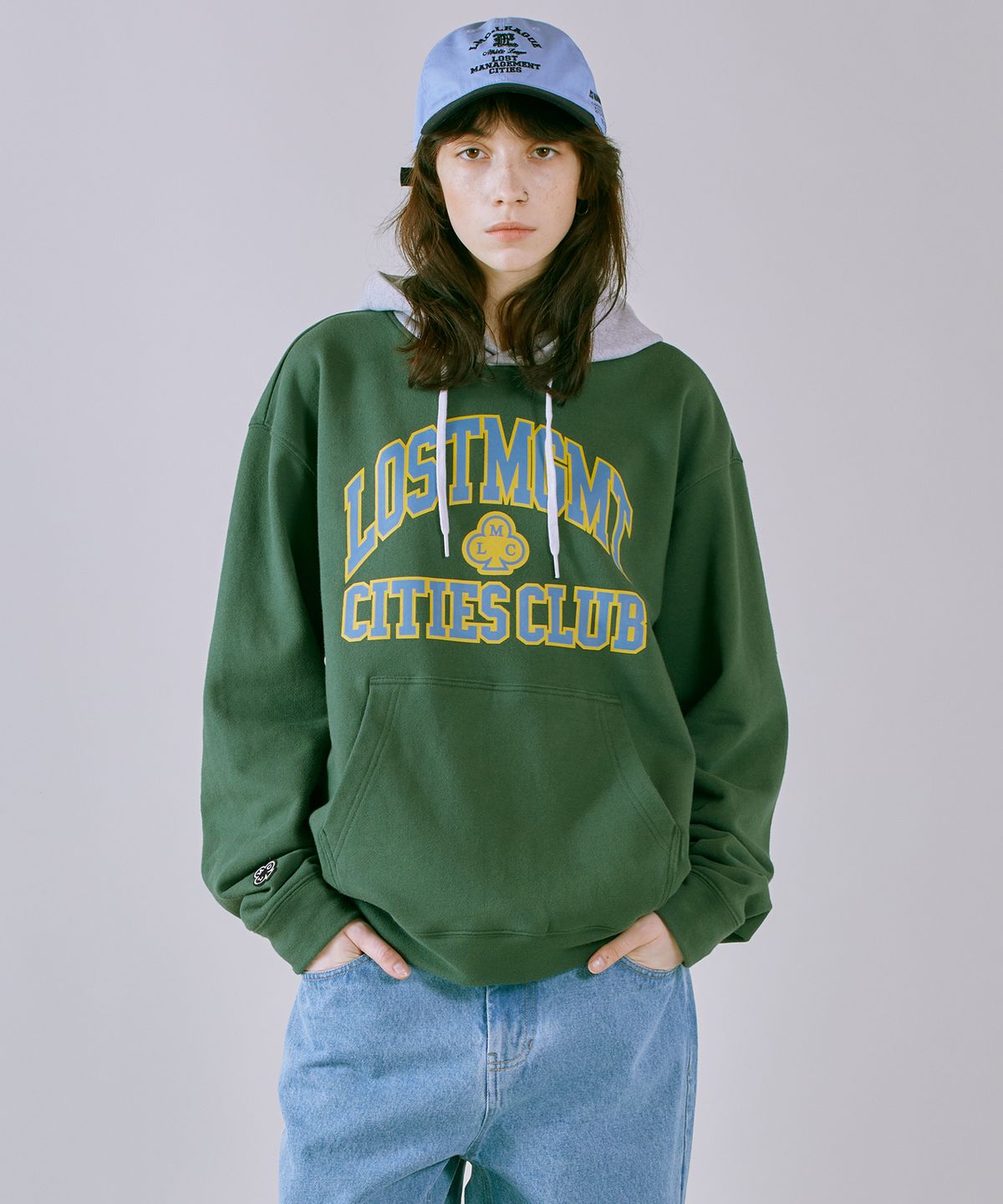 엘엠씨(LMC) CLUB ATHLETIC TWO TONE HOODIE dark green