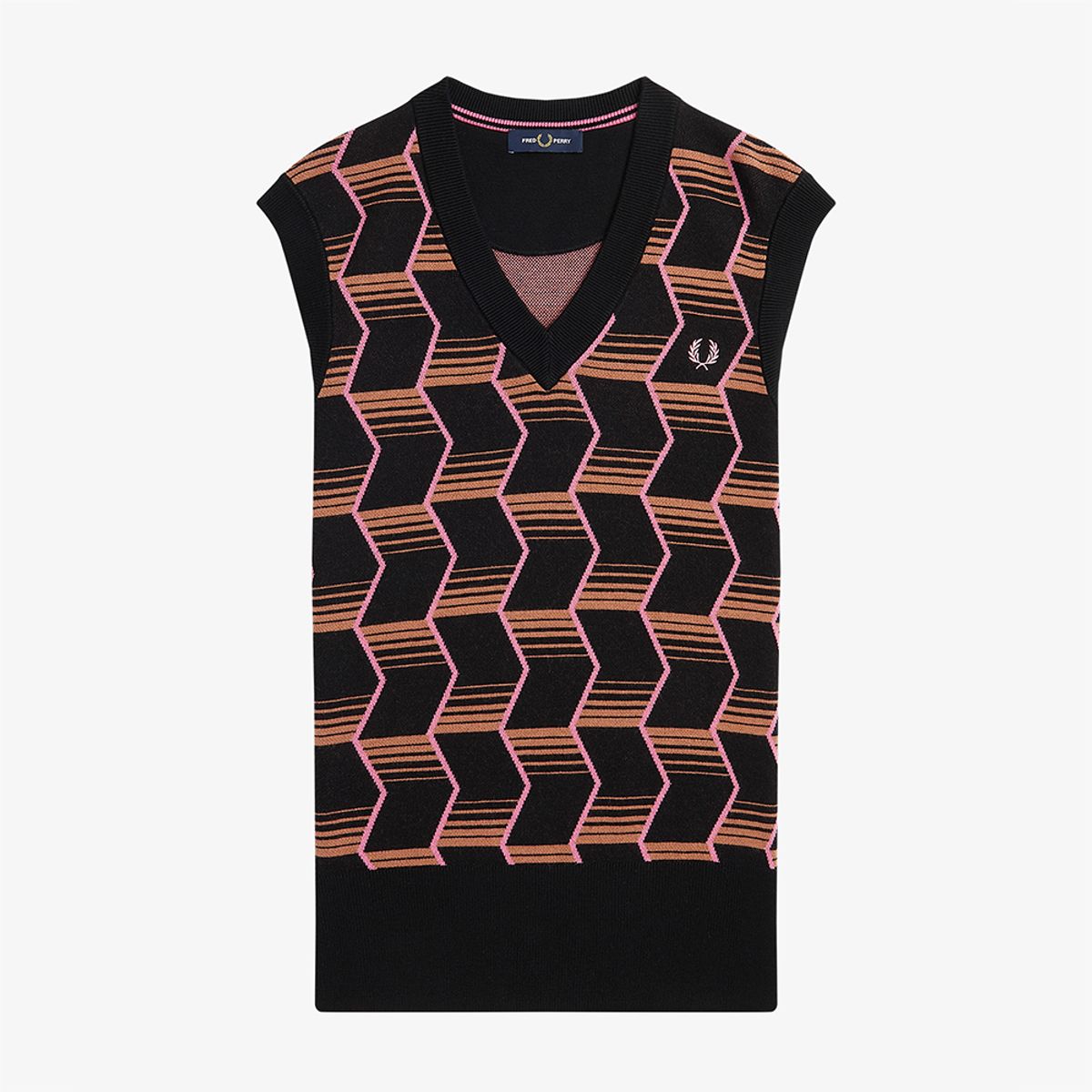 프레드페리(FRED PERRY) [Womens] 자카드 니트 베스트(102) AFPF231K106-102