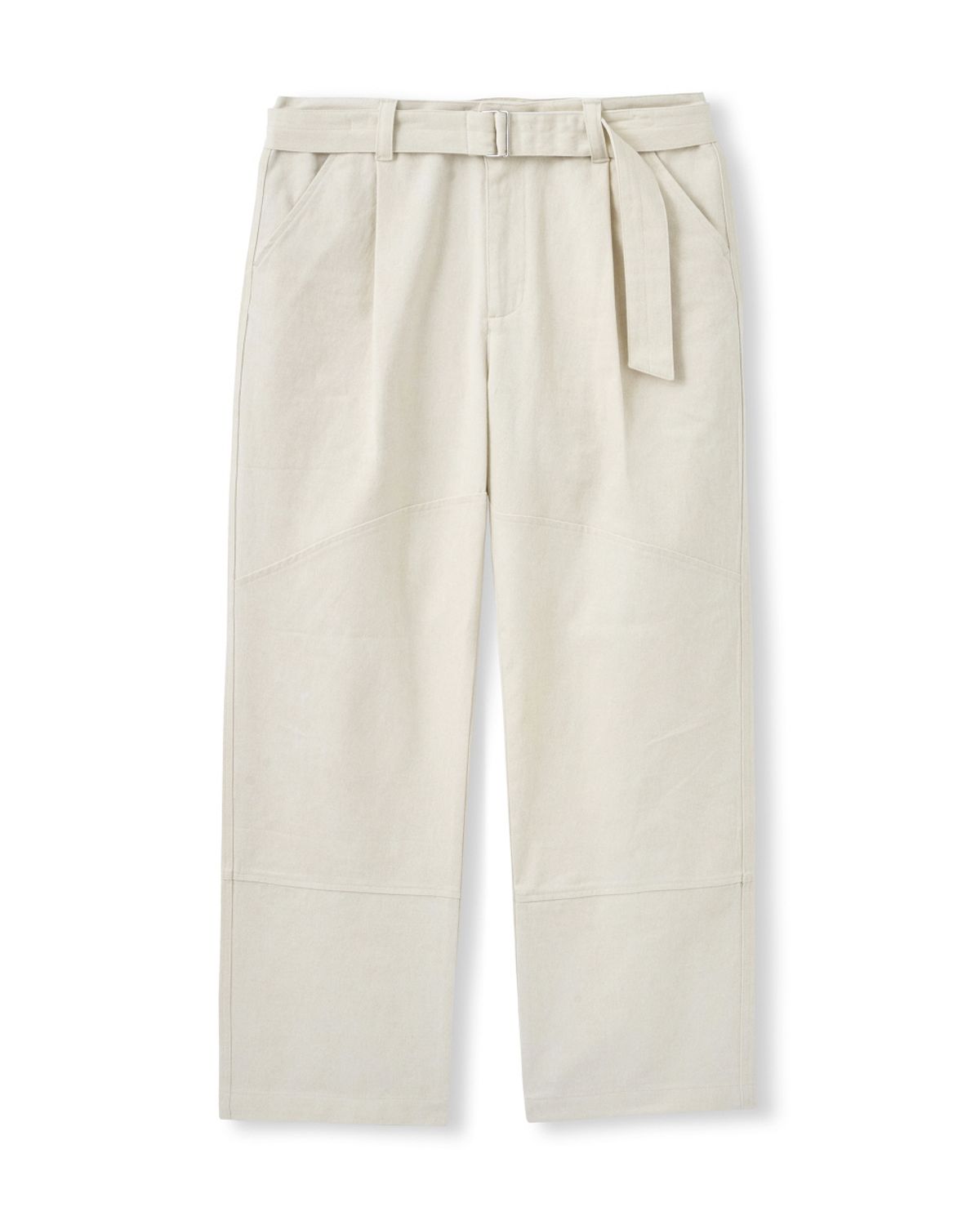 비슬로우(BESLOW) ONE TUCK WASHED BELTED PANTS ECRU