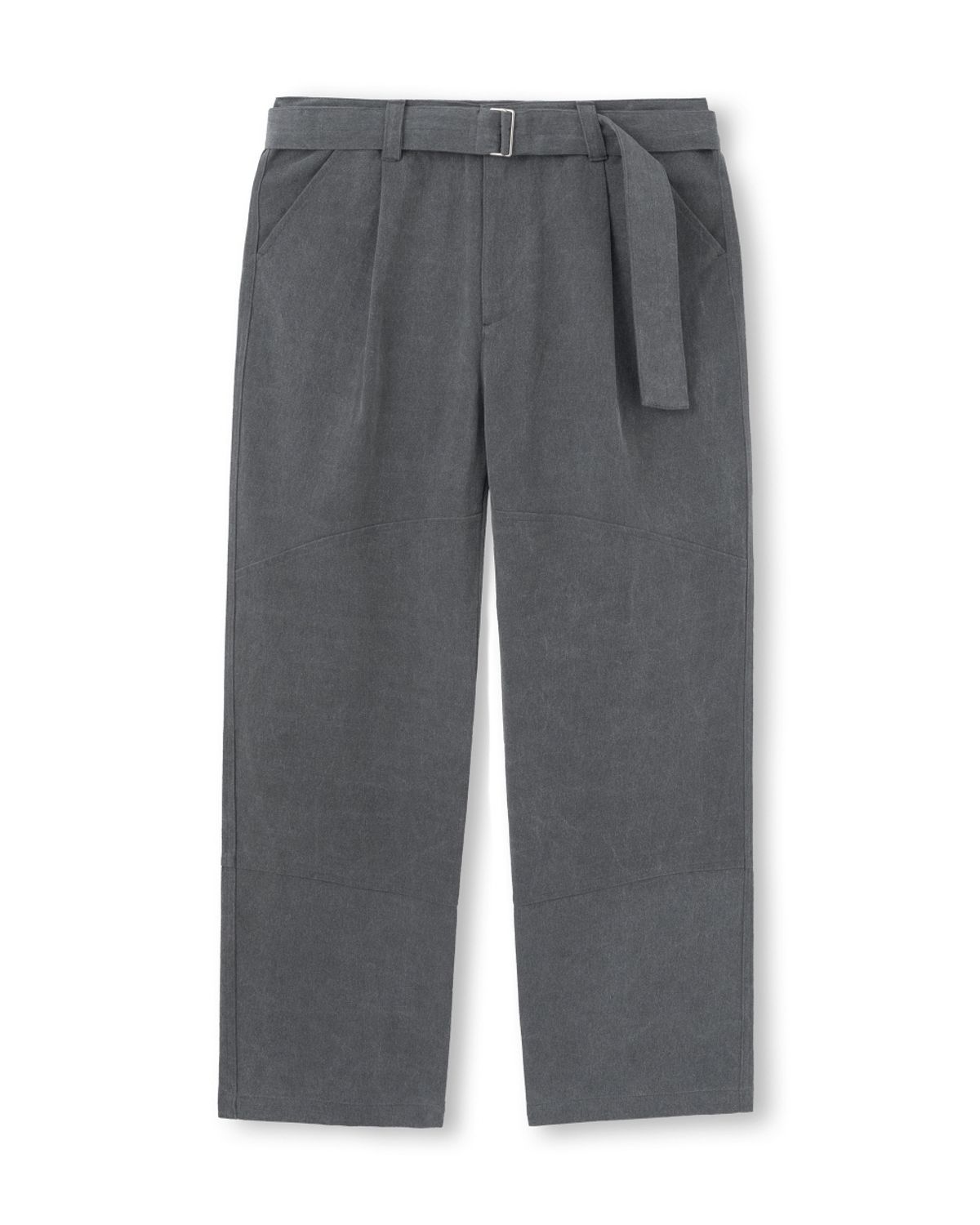 비슬로우(BESLOW) ONE TUCK WASHED BELTED PANTS CHARCOAL