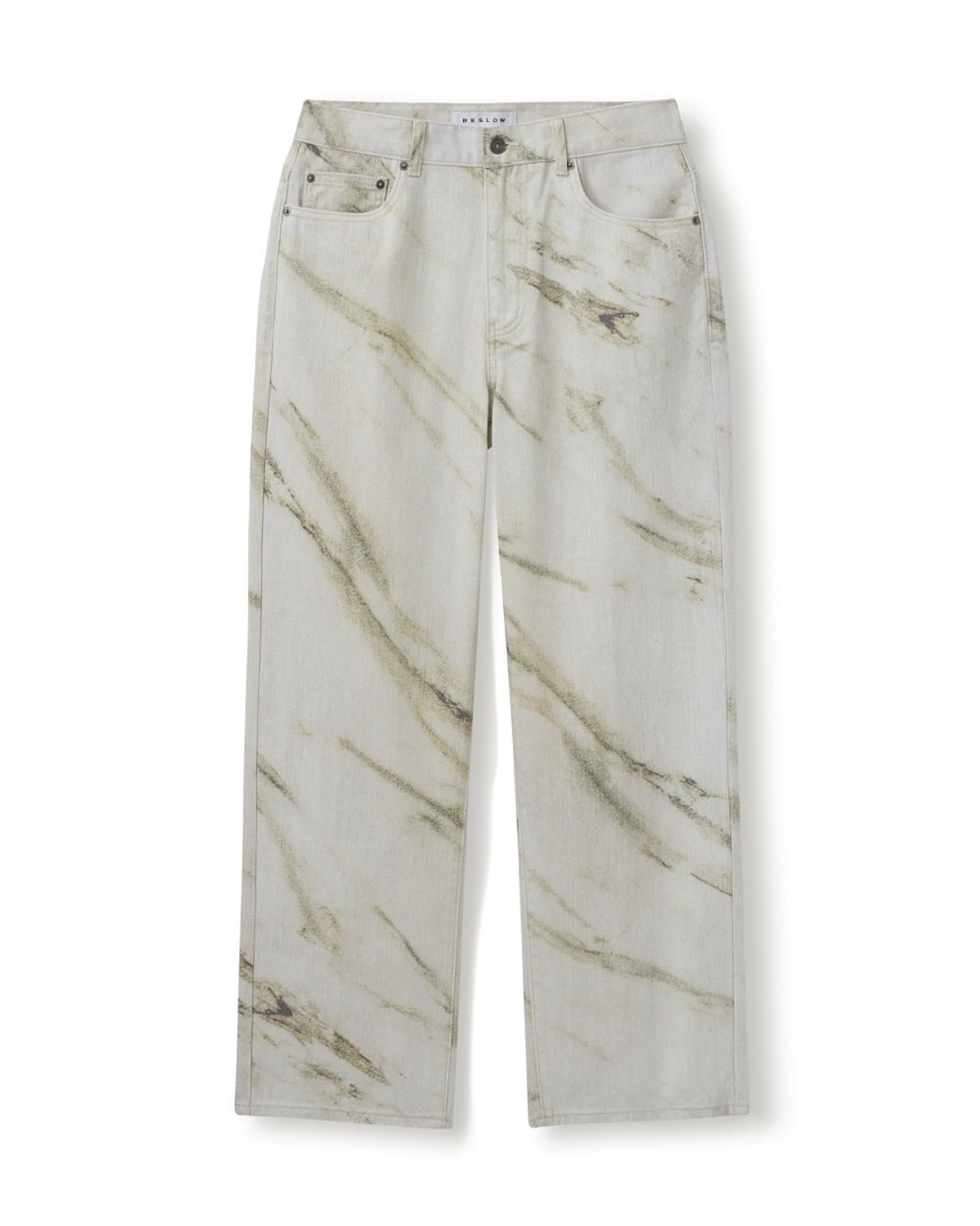 비슬로우(BESLOW) MARBLE DIGITAL PRINT DENIM PANTS MARBLE