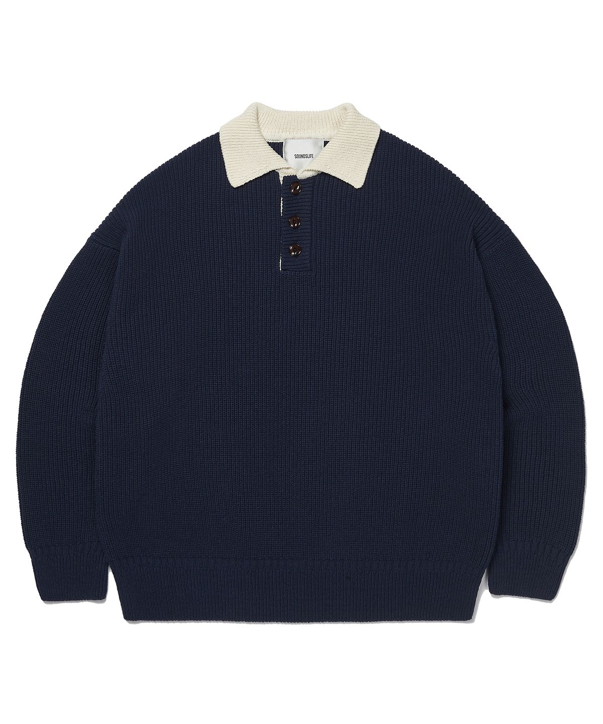 사운즈라이프(SOUNDSLIFE) Heavy Cotton Rugby Knit Navy