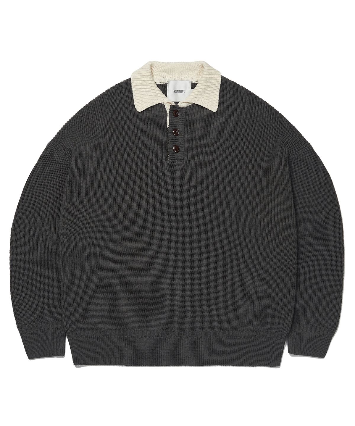 사운즈라이프(SOUNDSLIFE) Heavy Cotton Rugby Knit Charcoal