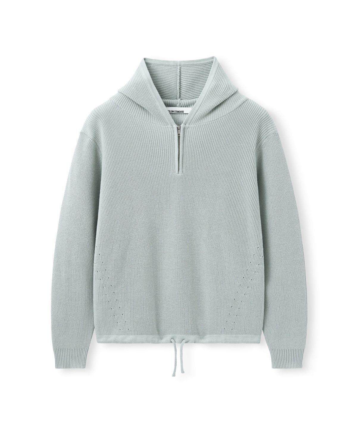 비슬로우(BESLOW) HALF ZIP-UP HOOD KNIT SAGE GREEN