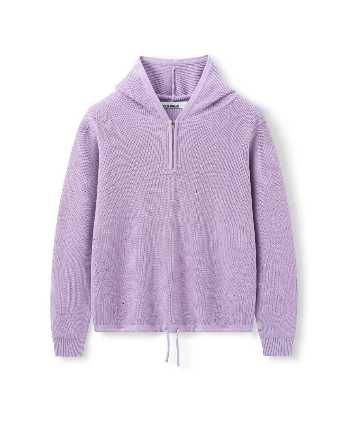 비슬로우(BESLOW) HALF ZIP-UP HOOD KNIT LILAC