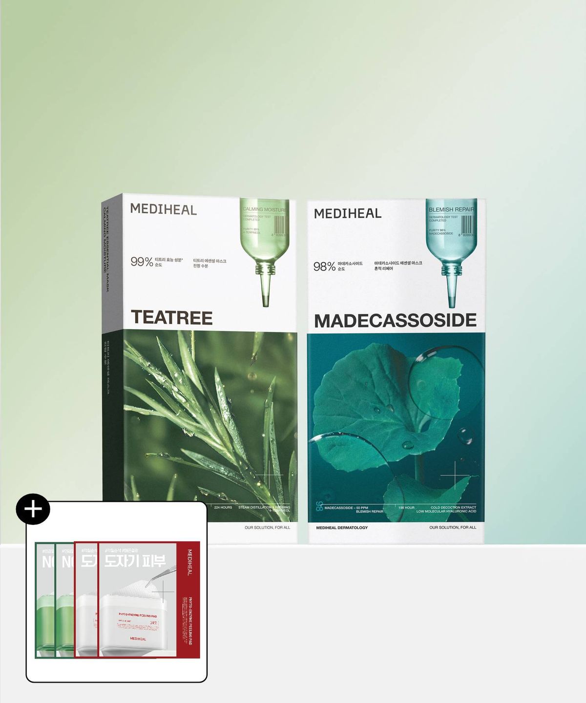 메디힐(MEDIHEAL) [2pack] 에센셜 마스크팩 진정듀오 (티트리 10매/마데카소사이드 10매)