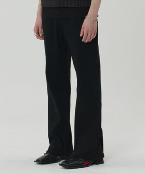 SNAP BACK SLIT WIDE JEAN BLACK