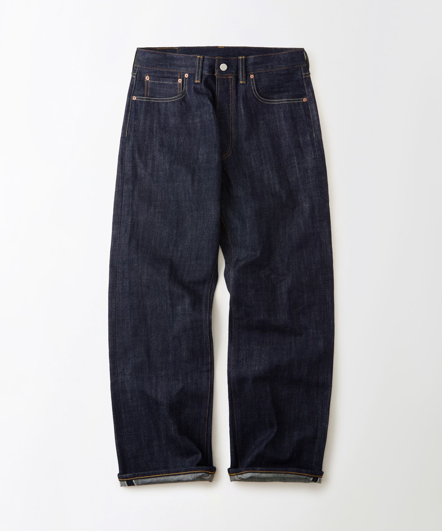 MUSINSA公式 | OUTSTANDING 30S CINCH BACK SELVEDGE WIDE PANTS_INDIGO