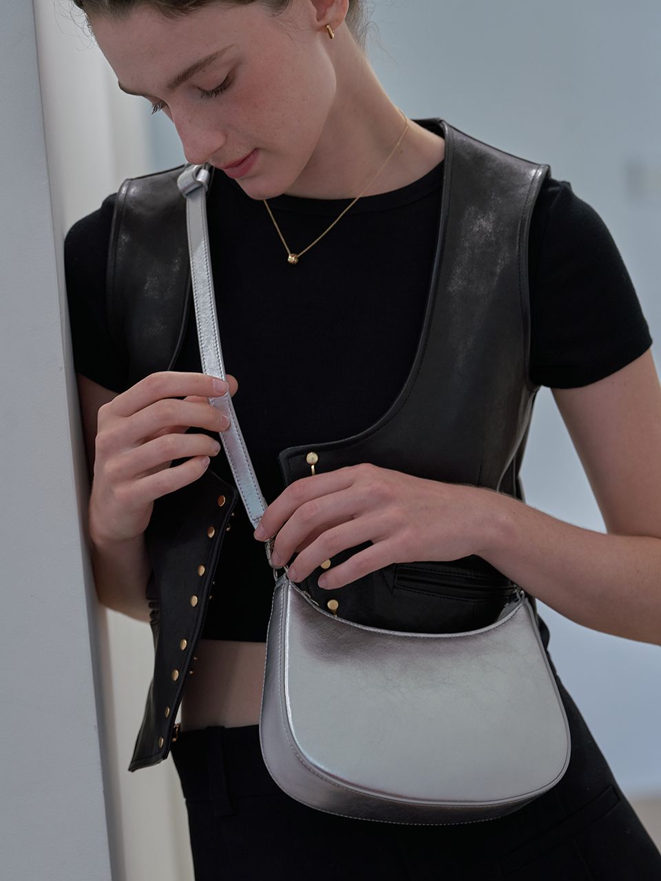 MUSINSA | DEMERIEL Rosy Bag Small_Silver