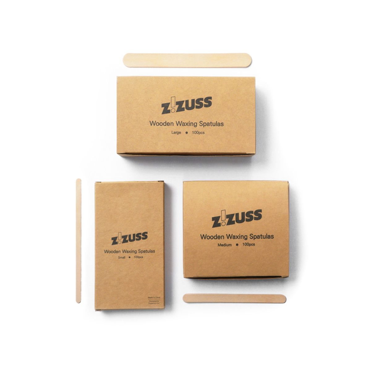 지저쓰(ZIZUSS) 왁싱 우드 스파츌라 100개 3종 왁싱스틱