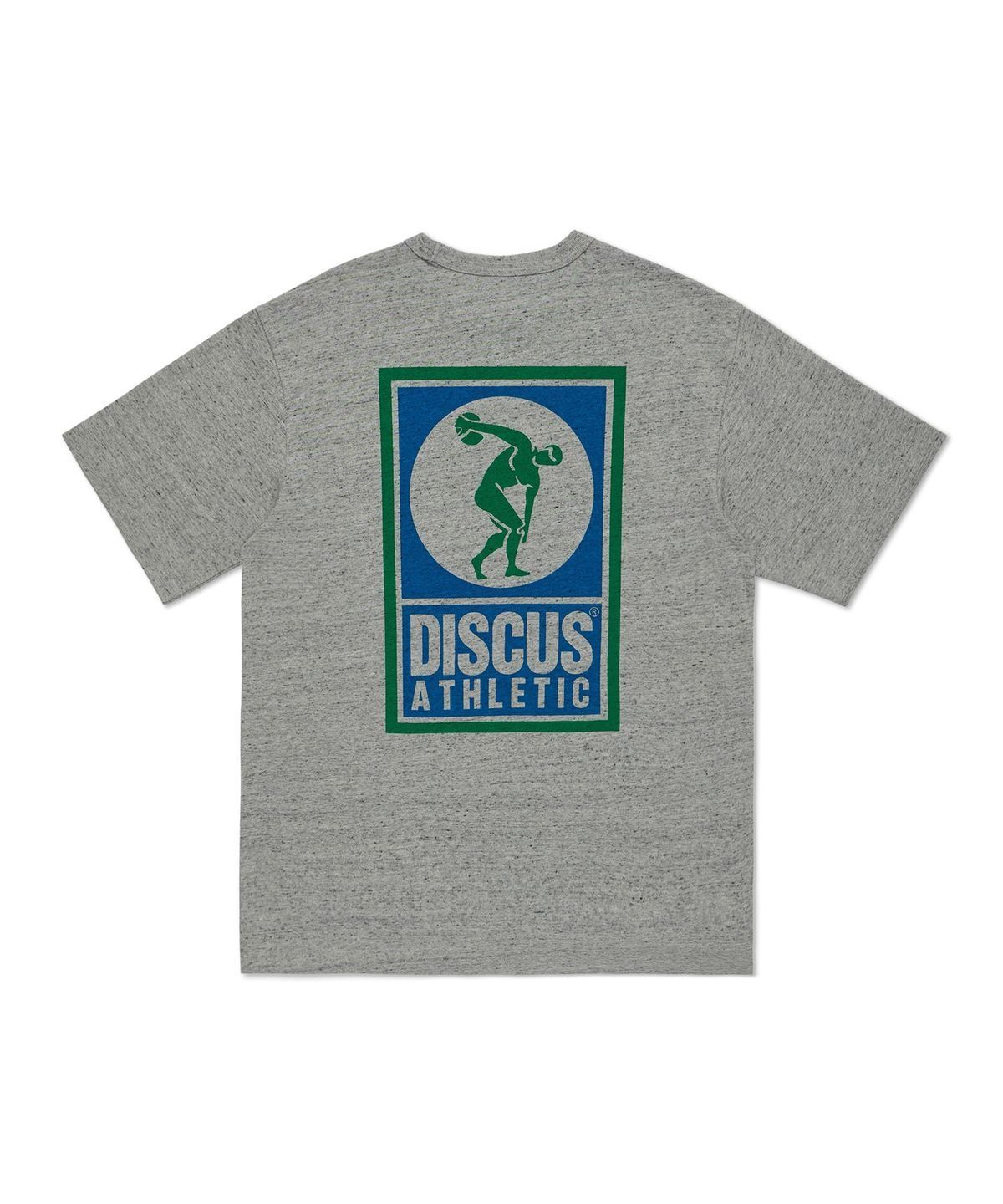 디스커스 애슬레틱(DISCUS ATHLETIC) 슈퍼 헤비웨이트 레귤러 핏 로고 티셔츠 헤더 그레이
