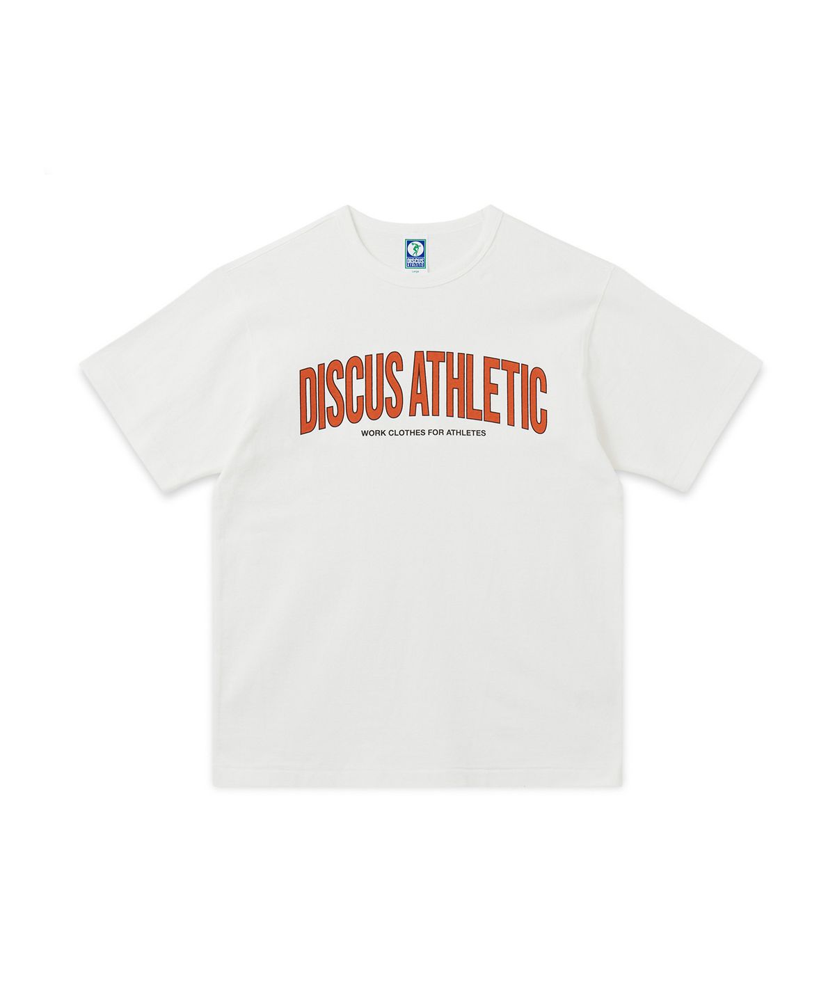디스커스 애슬레틱(DISCUS ATHLETIC) 슈퍼 헤비웨이트 레귤러 핏 아치 티셔츠 오프 화이트