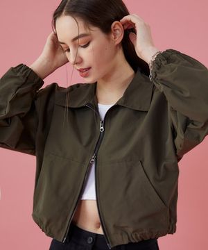 WOMEN 바스락 오버핏 투웨이 야상 점퍼 자켓 [KHAKI] 바람막이 ver.