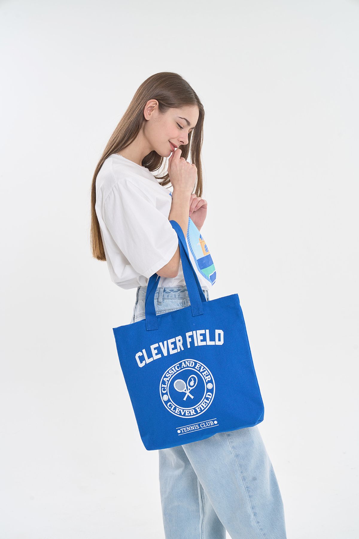 클레버필드(CLEVER FIELD) 테니스 프리 스몰 에코백 [블루]