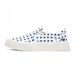 SLIPON (WHITE/BLUE DOTS)