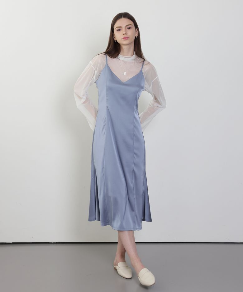 [베누스 사틴 슬립 드레스_블루]Venus Satin Slip Dress