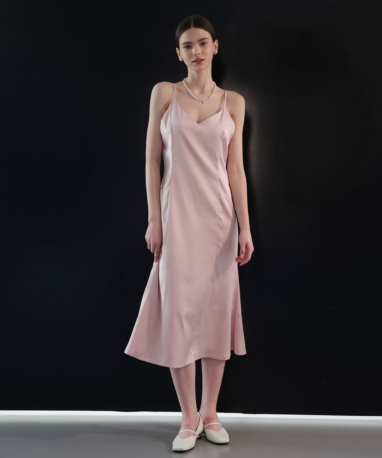[베누스 사틴 슬립 드레스_핑크]Venus Satin Slip Dress