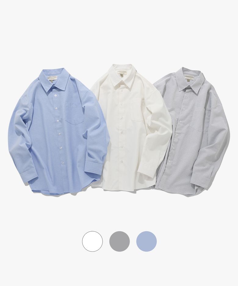 [3PACK] 오버핏 옥스포드 셔츠 패키지
