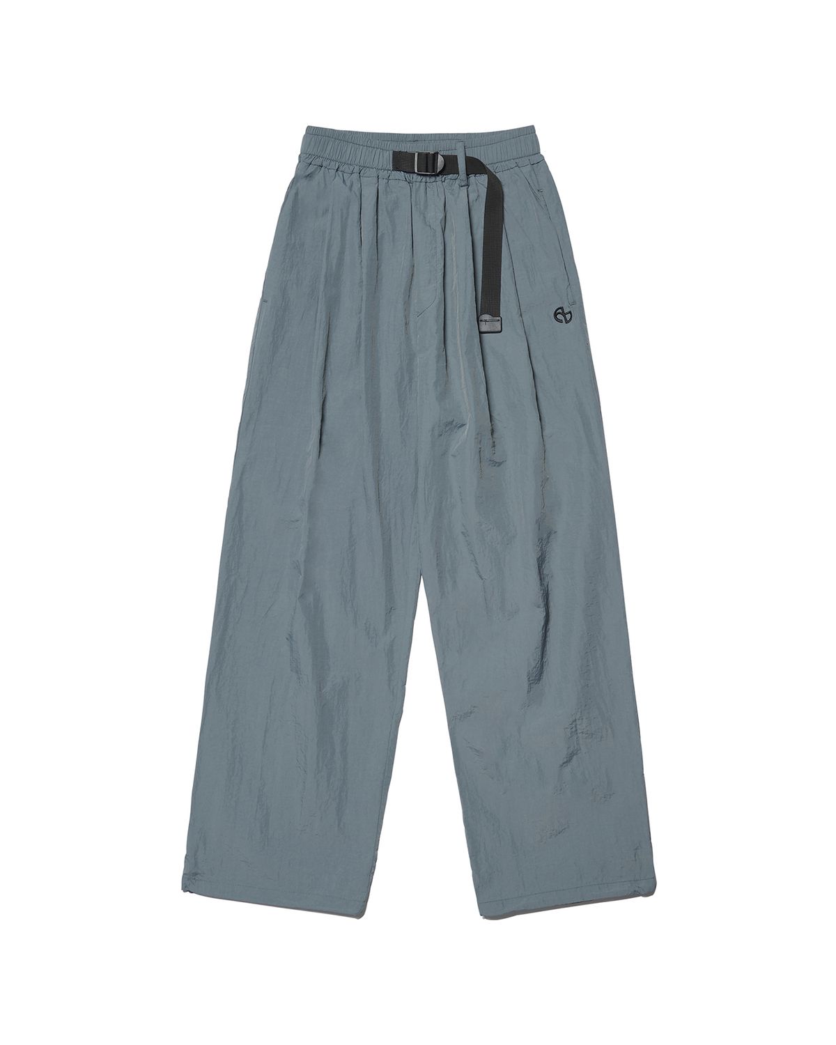 노매뉴얼(NOMANUAL) TWO TUCK NYLON PANTS - CHARCOAL