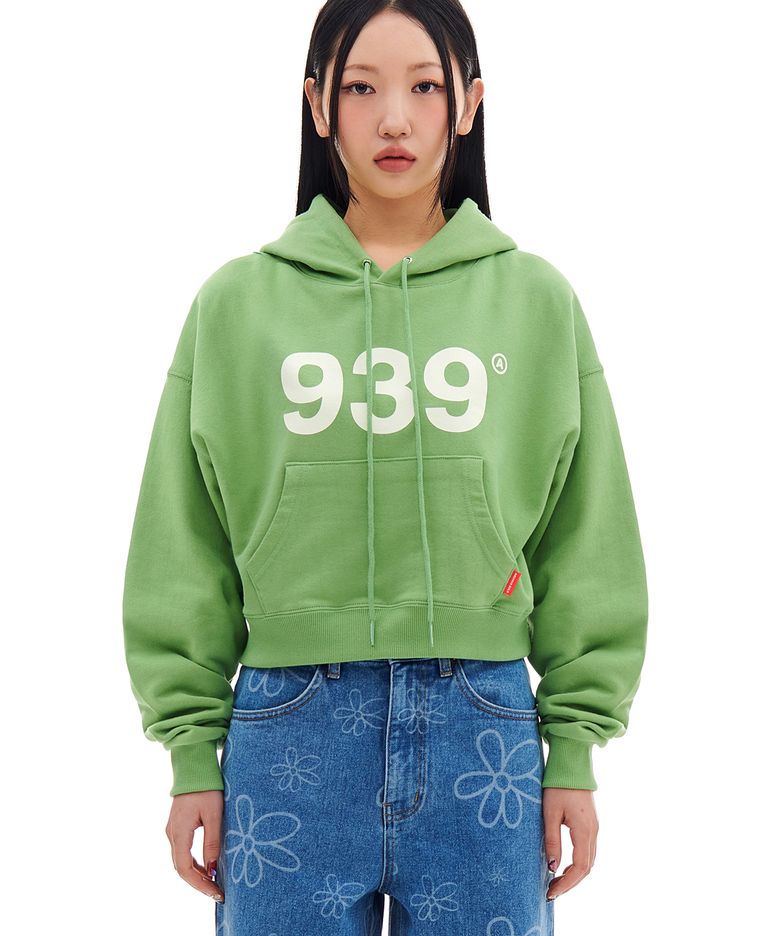 939 LOGO CROP HOOD (LIGHT GREEN)