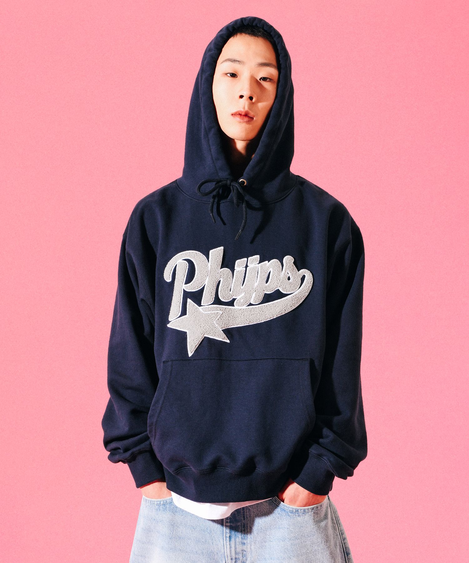 ◆Phyps Department◆ Startail Hoodie_Navy PHYPS® STAR TAIL HOODIE ZIP UP NAVY | KRAZZY