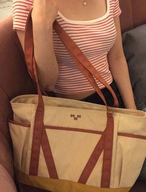 영투어 쇼퍼 토트백 - 옐로우크림