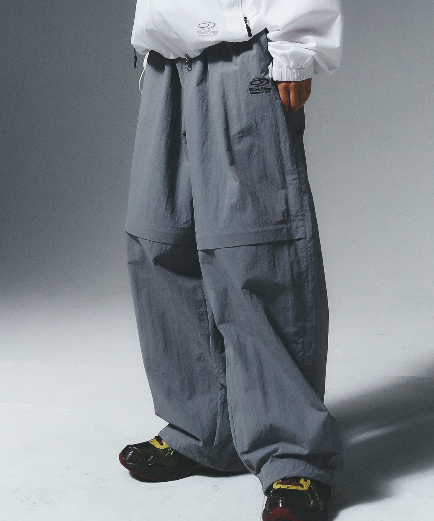 MUSINSA | TRAVEL Workshop Open Knee Pants Gray