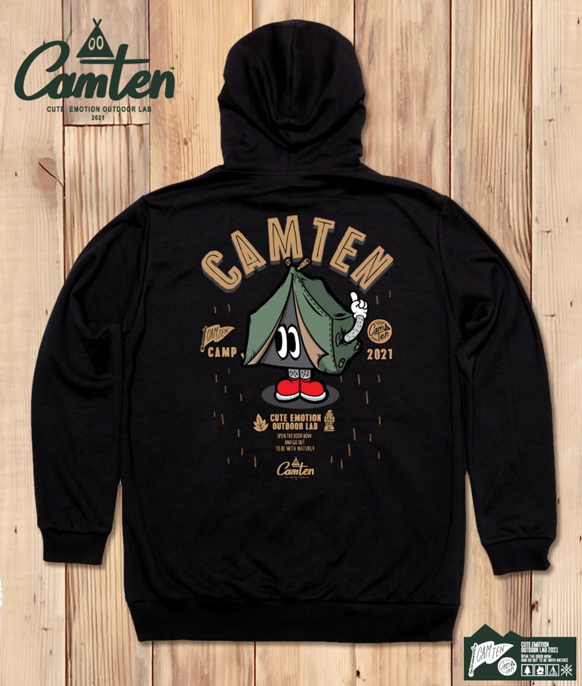 돌돌(DOLDOL) Camten-hoody-20 감성 캠핑 브랜드 캠텐 캐릭터 그래픽 후드티 후드 후디