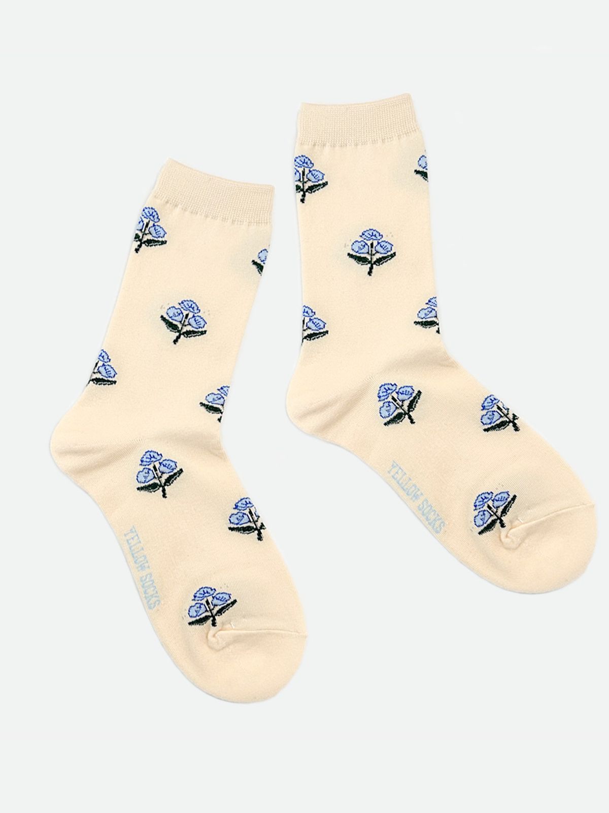 옐로우삭스(YELLOWSOCKS) 레트로 플라워 크림블루