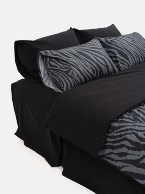 지브라 60수 고밀도 순면 이불커버 - 블랙