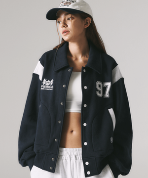 SWEAT VARSITY JACKET NAVY