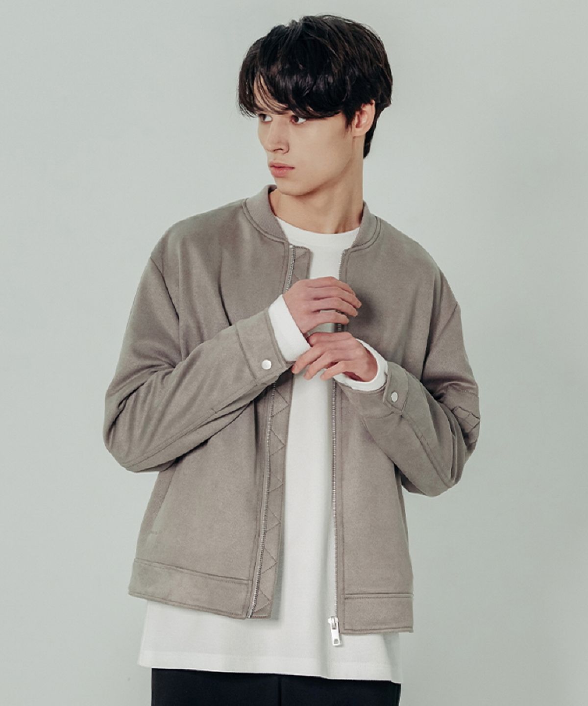 애드호크(ADHOC) 남성 스웨이드 블루종 (GREY)