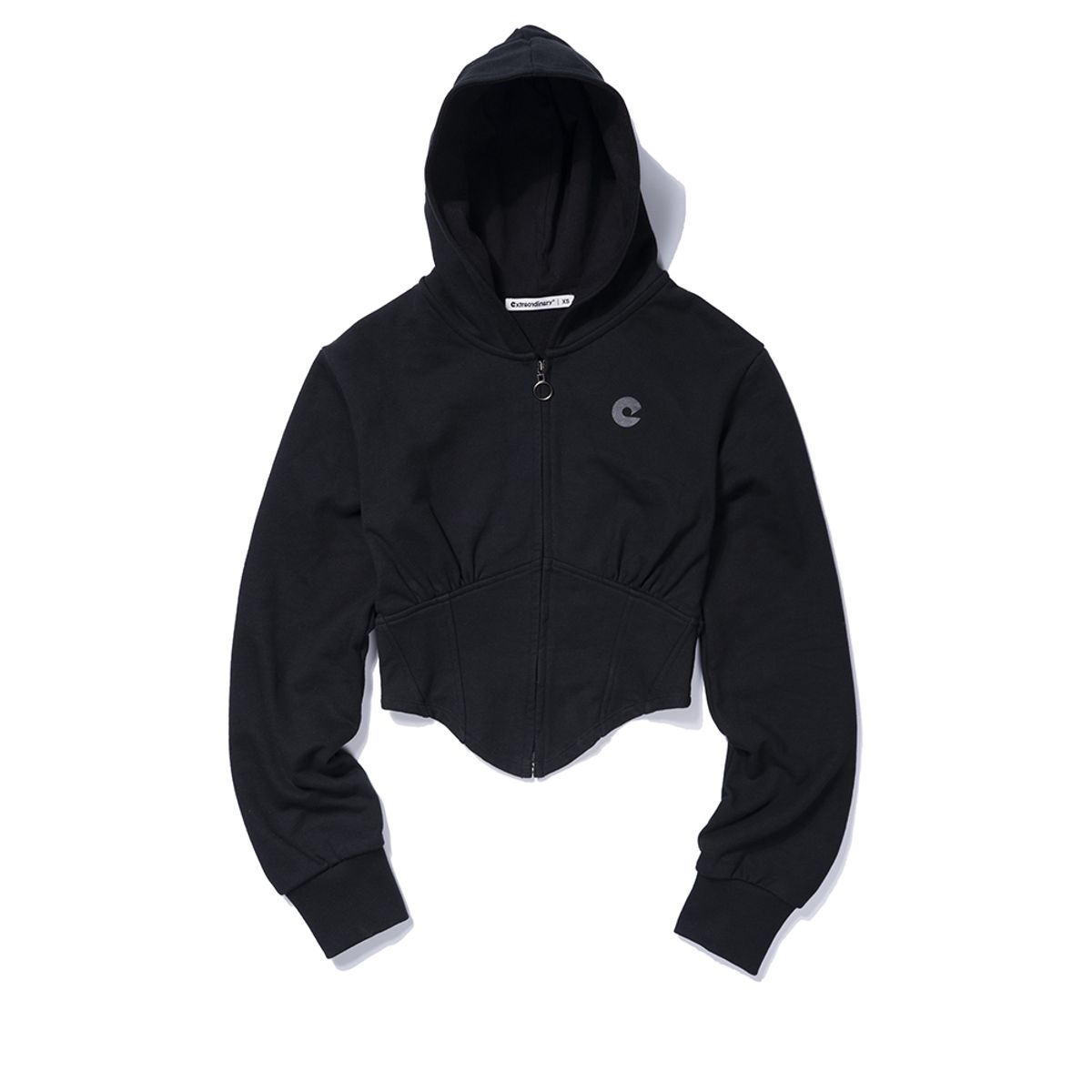 엑스트라오디너리(EXTRAORDINARY) CORSET HOODIE ZIP-UP  BLACK