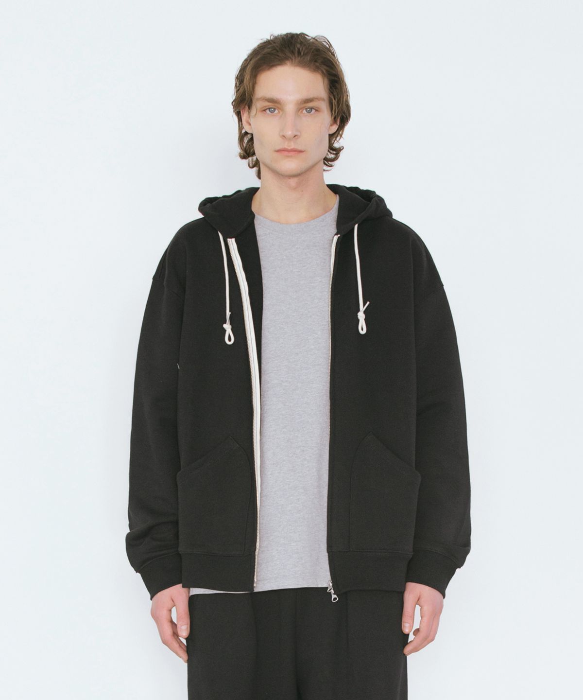 빅유니온(BIG UNION) 89LINE ZIP UP HOODIE / BLACK