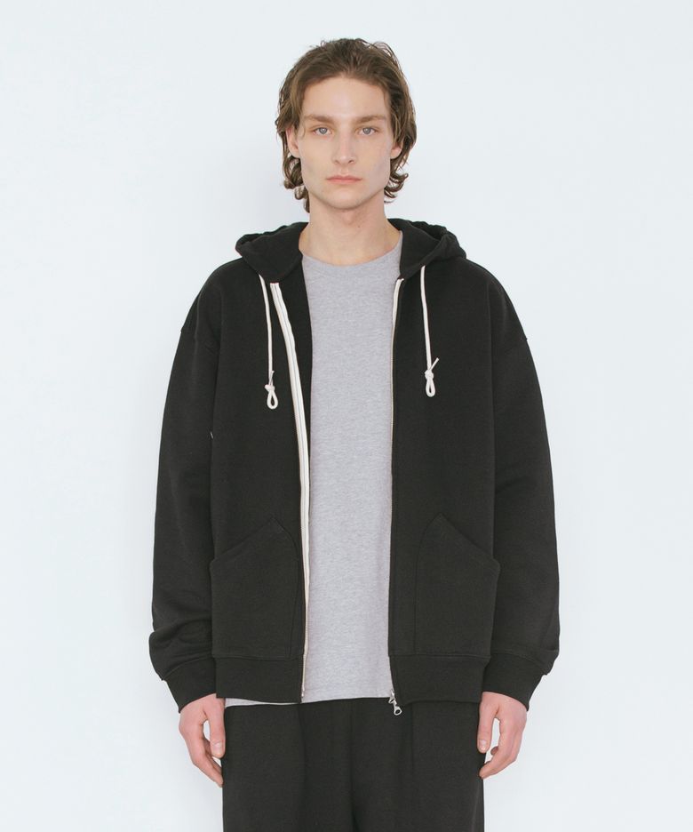 89LINE ZIP UP HOODIE / BLACK