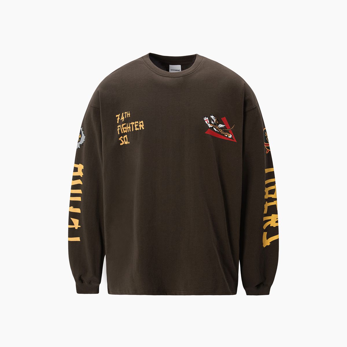 아웃스탠딩(OUTSTANDING) MIL SERIES LONG SLEEVE(74TH FIGHTER SQ)_BROWN
