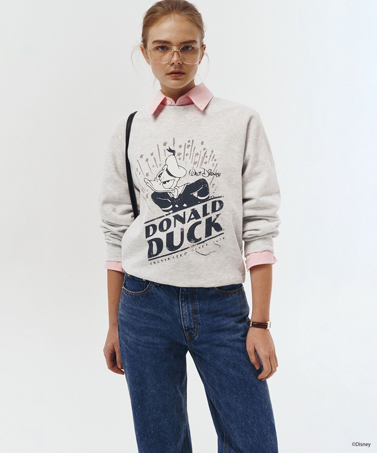 던스트(DUNST) UNISEX_DISNEY DONALD DUCK_SWEATSHIRT_LIGHT MELANGE GREY_UDTS3A154G1