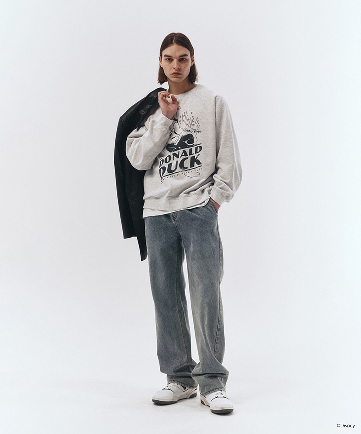 던스트 포 맨(DUNST FOR MEN) UNISEX_DISNEY DONALD DUCK_SWEATSHIRT_LIGHT MELANGE GREY_M_UDTS3A154G1