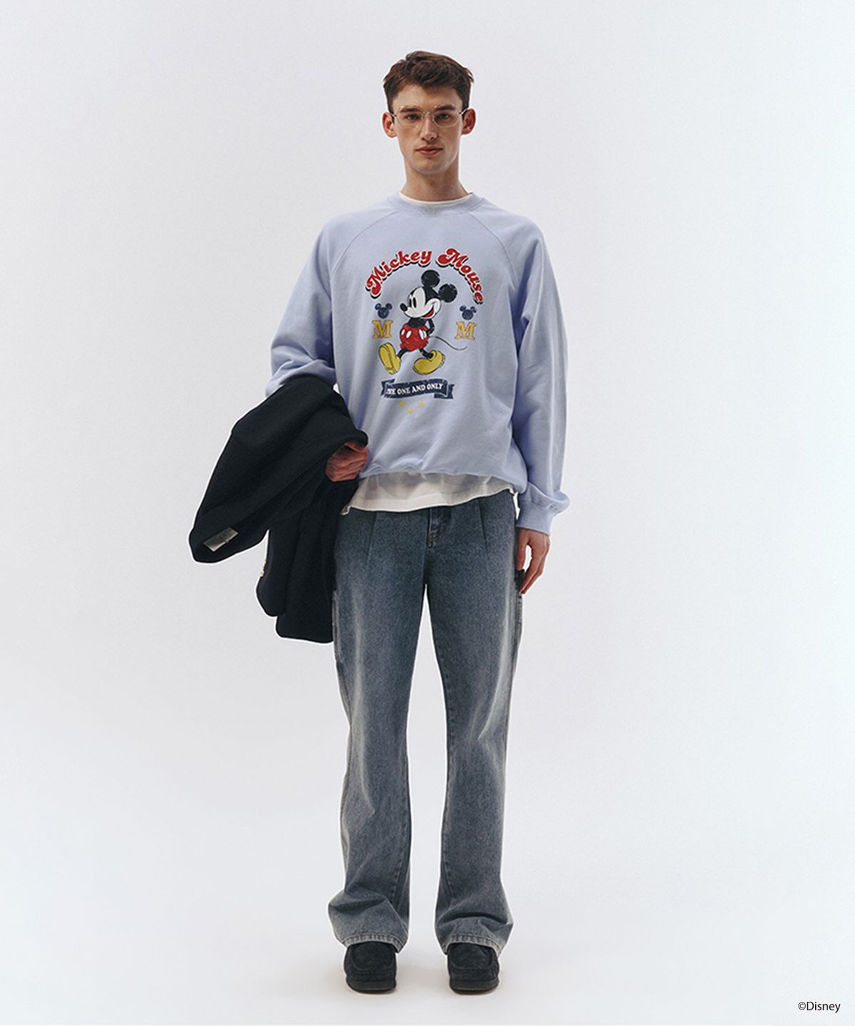 던스트 포 맨(DUNST FOR MEN) UNISEX_DISNEY MICKEY MOUSE_VINTAGE SWEATSHIRT_VINTAGE SKY_M_UDTS3A152B1