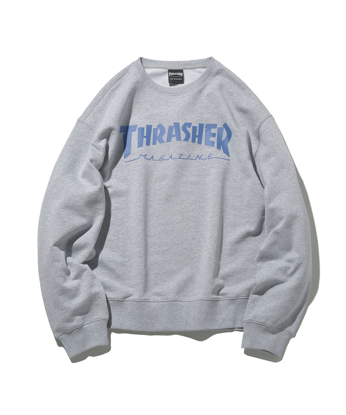 트레셔(THRASHER) 매거진 로고 맨투맨 그레이/블루