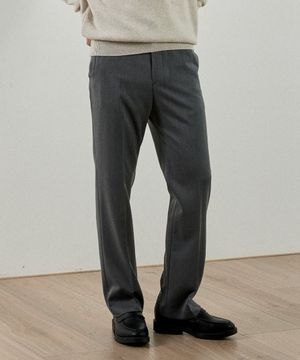 세미 슬림와이드 슬랙스 (차콜)