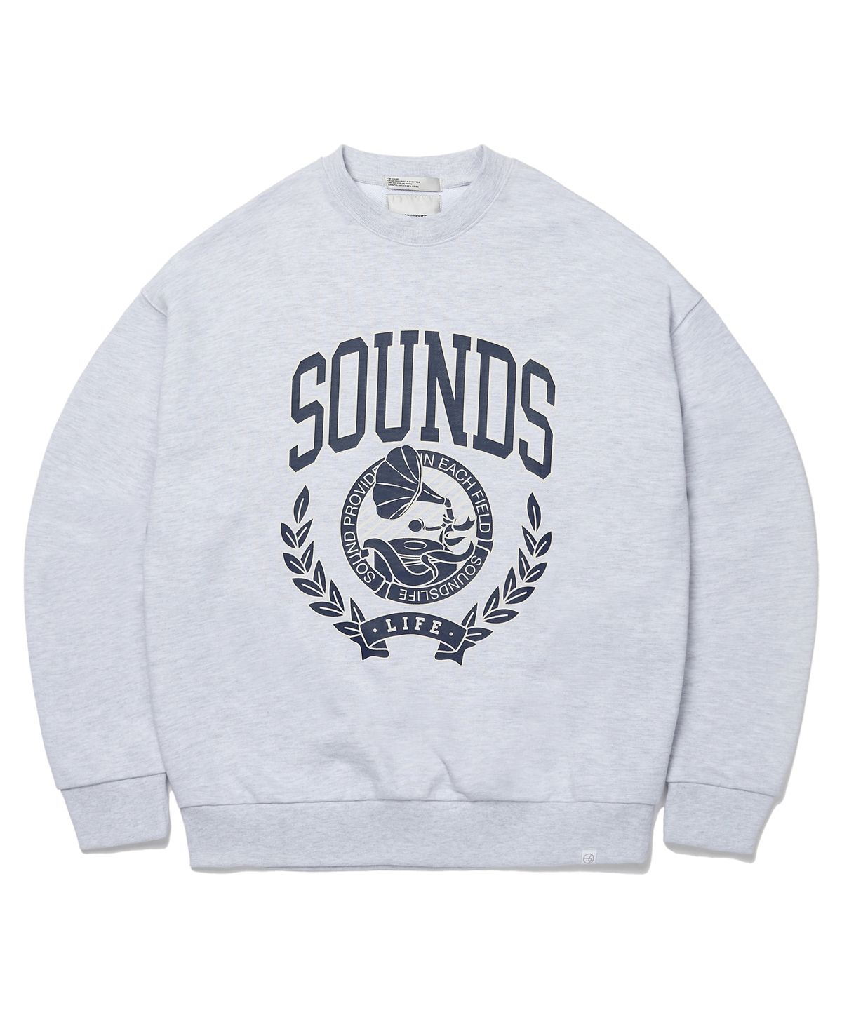 사운즈라이프(SOUNDSLIFE) Flocking Printing Sweatshirts Melange Grey