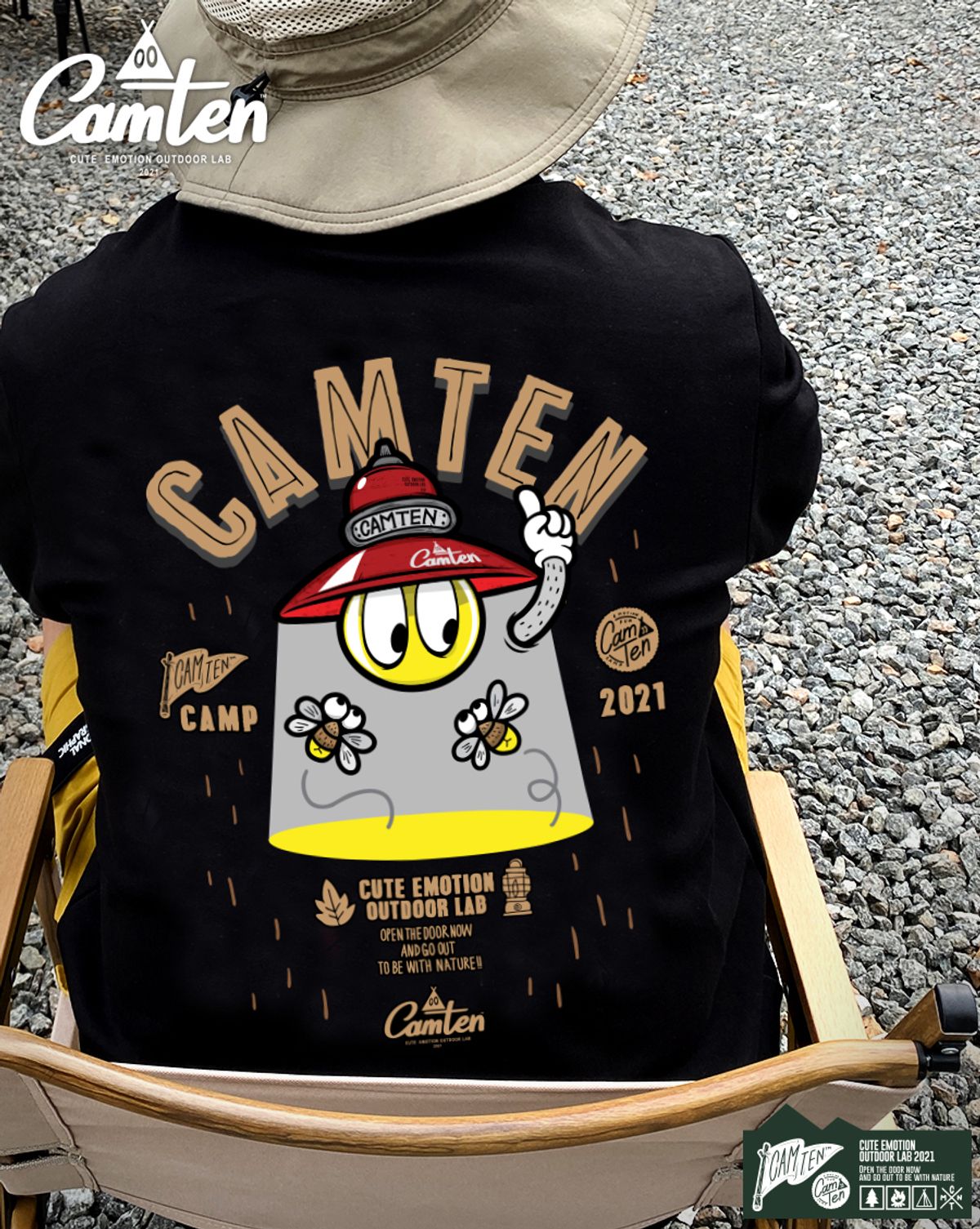 돌돌(DOLDOL) Camten-hoody-23 감성 캠핑 브랜드 캠텐 캐릭터 그래픽 후드티 후드 후디