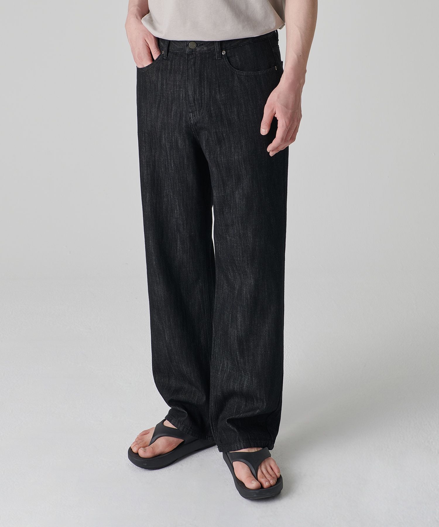 ★MUSINSA STANDARD★ Linen-like extra wide denim pants dark MUSINSA | ORDER ARCHIVE Lux wide 04 - Law jeans