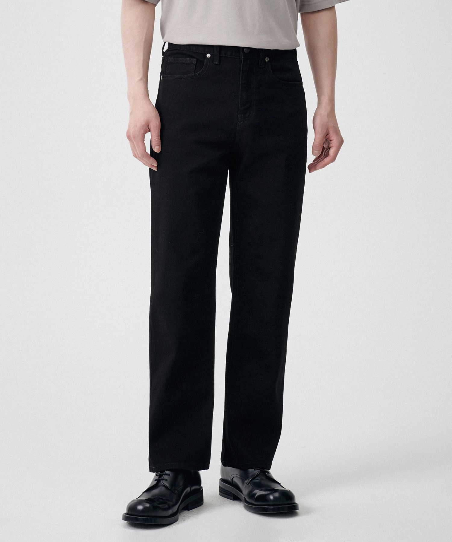 デニム・ジーパン MUSINSA STANDARD Straight Denim Slacks Low Black MMDNP104-AK MUSINSA | MUSINSA STANDARD [Cool Standard] Straight Denim