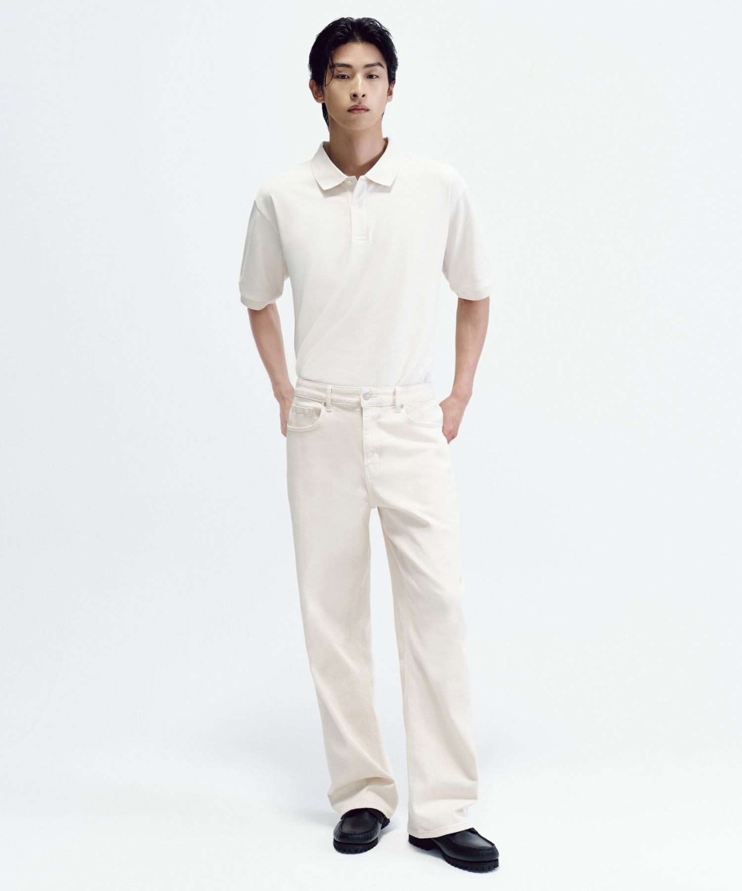 ★MUSINSA STANDARD★ Denim Fatigue Pants Cream MMDNP516-CR MUSINSA | MUSINSA STANDARD Straight Denim Slacks [Cream]