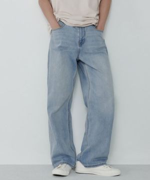 [쿨탠다드] 와이드 데님 팬츠 [스카이 블루]