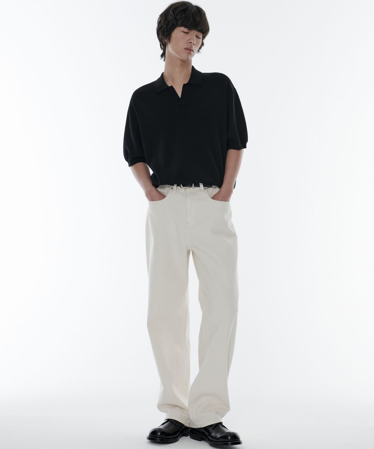 무신사 스탠다드(MUSINSA STANDARD) 루즈 스트레이트 데님 팬츠 [크림]
