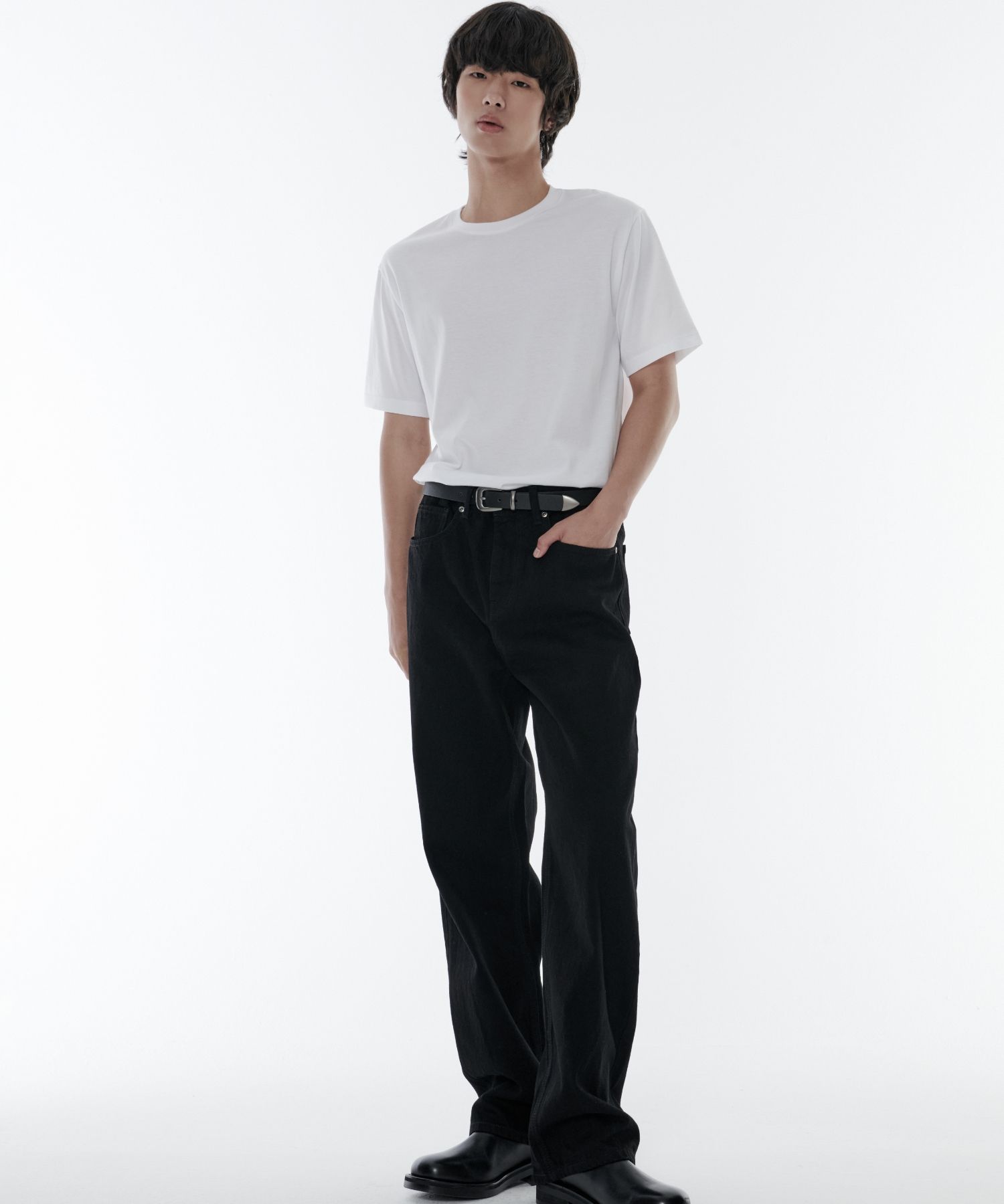デニム・ジーパン MUSINSA STANDARD Loose straight denim pants black MMCNP119-B MUSINSA | MUSINSA STANDARD Loose Straight Denim Pants [Black]